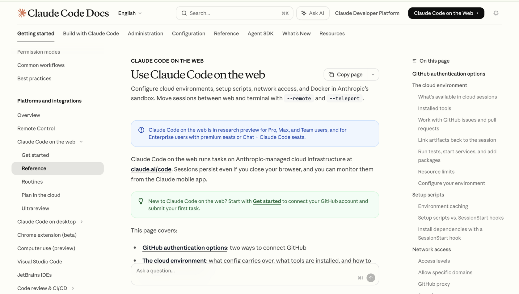 Claude Native Web Access — interface or sample output