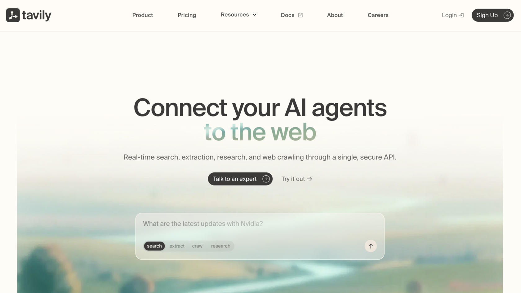 Tavily — interface or sample output