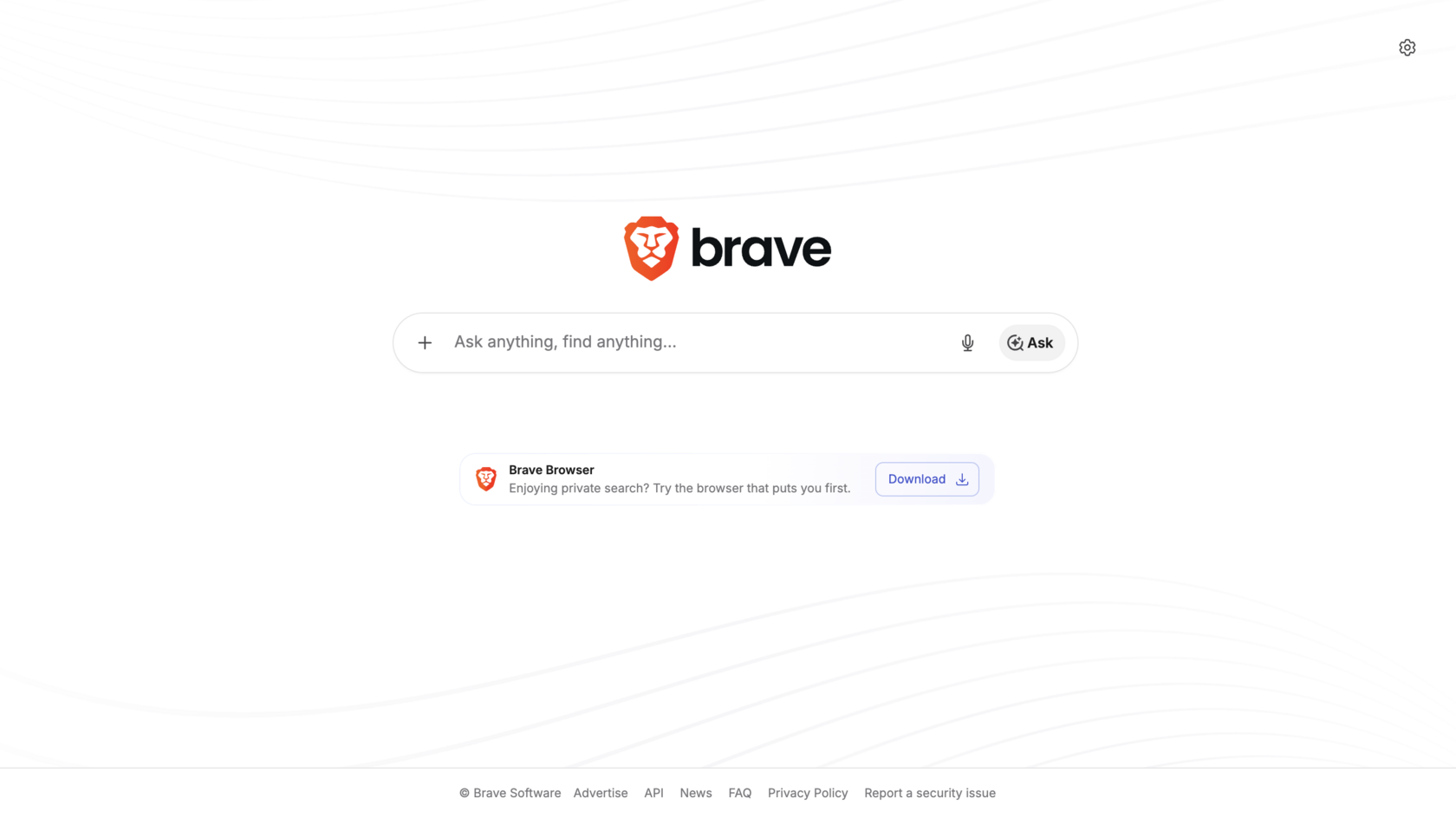 Brave Search API — interface or sample output